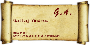 Gallaj Andrea névjegykártya